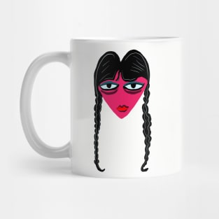 Wednesday Addams Valentines heart Mug